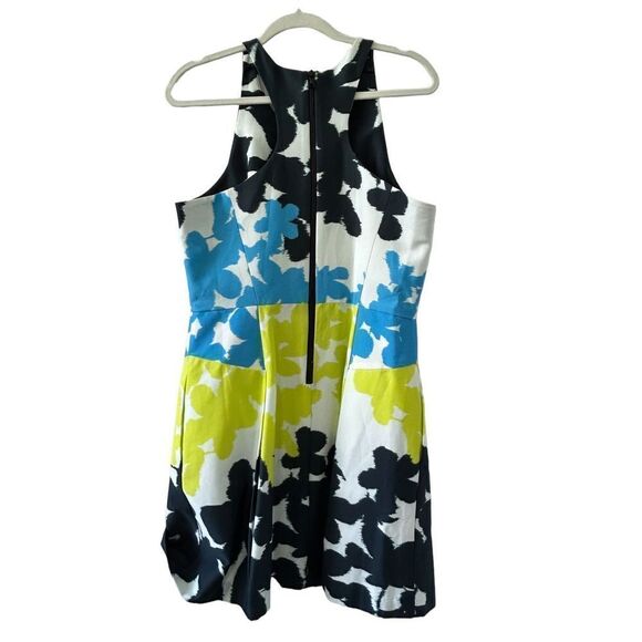 Milly Sleeveless Watercolor Floral Print Racerback Mini Dress Women's Size 12 - Picture 5 of 10